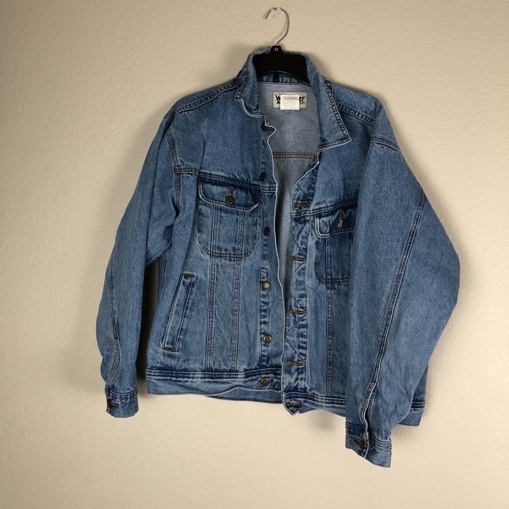 Wrangler Rugged Wear Jeans Denim Jacket Size Large